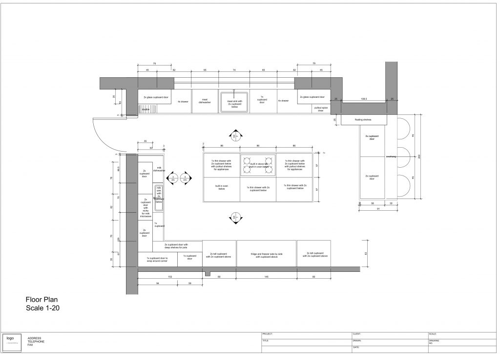 Autocad Kitchen Drawing
