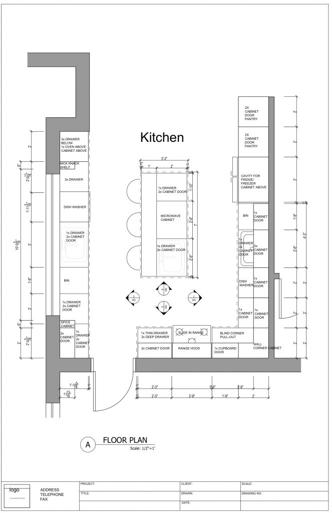 Autocad Drawing Kitchen